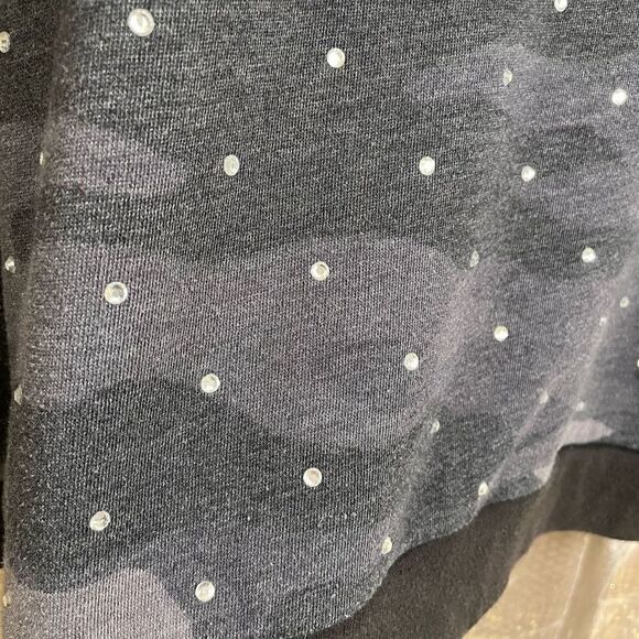 PINK Victorias Secret Gray Camo Bling Rhinestone Logo Pullover Hoodie Sweater M - Picture 6 of 6